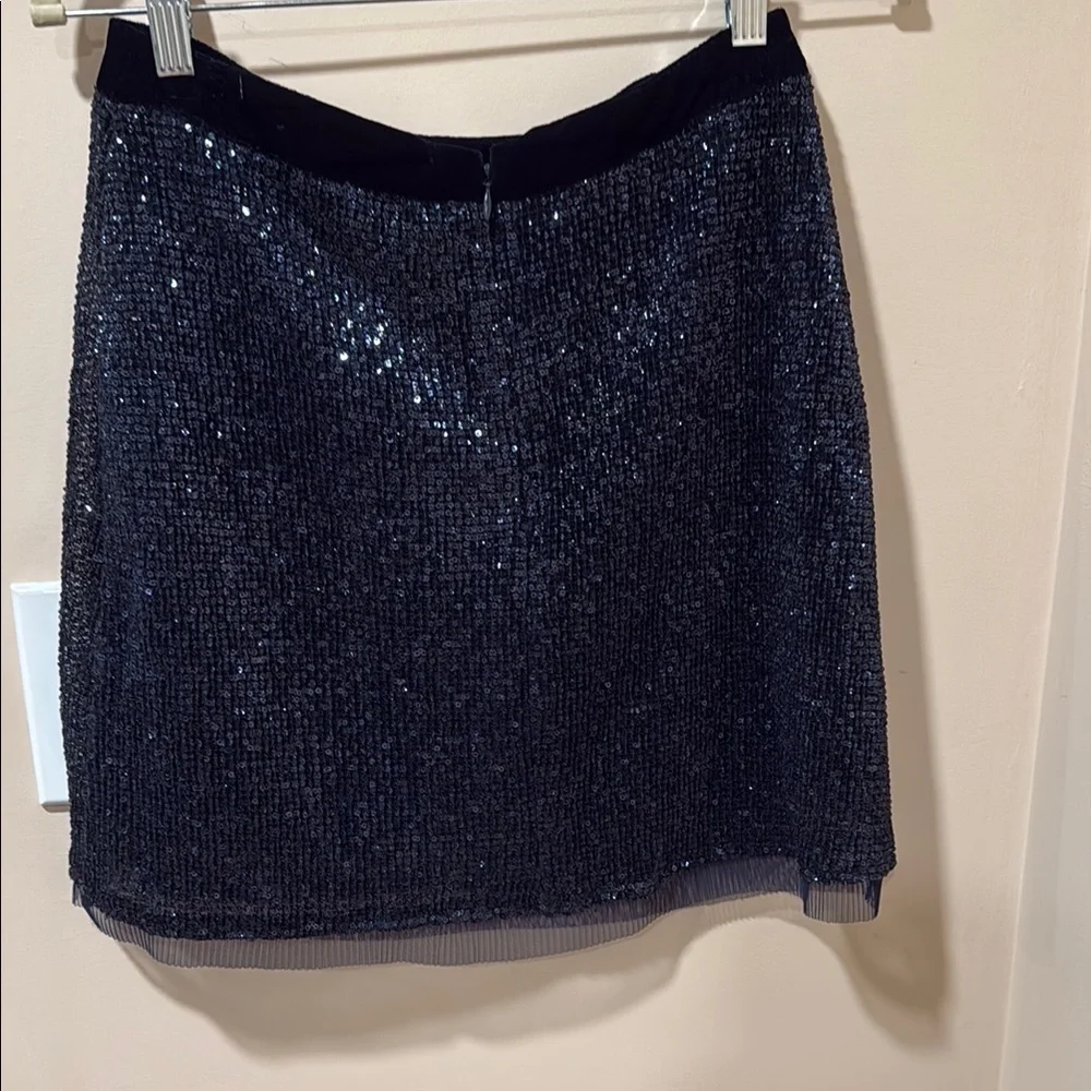 Free People Blue Sequin Mini Pencil Skirt